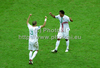 Pepe Of Portugal, Bruno Alves of Portugal celebrating after  during UEFA Football Euro 2012 quaterfinal match between Czech republic and Portugal. Match of UEFA Football European Championships 2012 between Czech republic and Portugal was played on Thursday, 22th of June 2012 in Gdansk, Poland.
