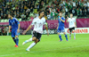 Sami Khedira of Germany celebrating goal during UEFA Football Euro 2012 quarter final match between  Germany and Greece. Match of UEFA Football European Championships 2012 between Germany and Greece was played on Friday, 22th of June 2012 in Gdansk, Poland.
