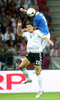 Mario Gomez of Germany, Andrea Barzagli of Italy during UEFA Football Euro 2012 semi final match between  Italy and Germany. Match of UEFA Football European Championships 2012 between Italy and Germany was played on Thursday, 28th of June 2012 in Warsaw, Poland.
