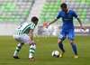 Thomas Drage of Tromso IL (R) and Boban Jovic of NK Olimpija (L) during football match of second qualifying round of UEFA Europa League between NK Olimpija, Slovenia and Tromso IL, Norway. Match of second qualifying round of UEFA Europa League between NK Olimpija and Tromso IL was played in Stozice arena in Ljubljana, Slovenia, on Thursday, 19th of July 2012.

