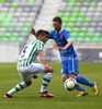 Thomas Drage of Tromso IL (R) and Boban Jovic of NK Olimpija (L) during football match of second qualifying round of UEFA Europa League between NK Olimpija, Slovenia and Tromso IL, Norway. Match of second qualifying round of UEFA Europa League between NK Olimpija and Tromso IL was played in Stozice arena in Ljubljana, Slovenia, on Thursday, 19th of July 2012.
