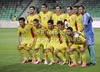 Team of Romania posing for photographers before start of friendly football match between Slovenia and Romania. Match between Slovenia and Romania was played in Stozice arena in Ljubljana, Slovenia, on Wednesday, 15th of August 2012.
