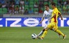 Valter Birsa (no.10) of Slovenia (L) and Costin Lazar (no.8) of Romania (R) during friendly football match between Slovenia and Romania. Match between Slovenia and Romania was played in Stozice arena in Ljubljana, Slovenia, on Wednesday, 15th of August 2012.
