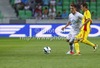 Valter Birsa (no.10) of Slovenia (L) and Costin Lazar (no.8) of Romania (R) during friendly football match between Slovenia and Romania. Match between Slovenia and Romania was played in Stozice arena in Ljubljana, Slovenia, on Wednesday, 15th of August 2012.
