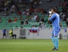 Bogdan Lobont (no.1) of Romania giving instructions to his teammates during friendly football match between Slovenia and Romania. Match between Slovenia and Romania was played in Stozice arena in Ljubljana, Slovenia, on Wednesday, 15th of August 2012.
