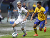 Jiloan Hamad of Sweden (R) and Kevin Kampl of Slovenia (L) during UEFA U-21 Euro 2013 qualification football match between Slovenia and Sweden. Match between Slovenia and Sweden was played in Ljudski Vrt arena in Maribor, Slovenia, on Thursday, 6th of September 2012.
