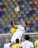 Miha Mevlja of Slovenia jumping for ball during UEFA U-21 Euro 2013 qualification football match between Slovenia and Sweden. Match between Slovenia and Sweden was played in Ljudski Vrt arena in Maribor, Slovenia, on Thursday, 6th of September 2012.
