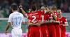 Players of Switzerland celebrate their goal during FIFA World cup 2014 qualification football match between Slovenia and Switzerland. Match between Slovenia and Switzerland was played in Stozice arena in Ljubljana, Slovenia, on Friday, 7th of September 2012.
