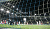 Goalie Jasmin Handanovic of Slovenia in action during FIFA World cup 2014 qualification football match between Slovenia and Switzerland. Match between Slovenia and Switzerland was played in Stozice arena in Ljubljana, Slovenia, on Friday, 7th of September 2012.
