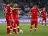 Gokhan Inler of Switzerland giving instructions before free kick during FIFA World cup 2014 qualification football match between Slovenia and Switzerland. Match between Slovenia and Switzerland was played in Stozice arena in Ljubljana, Slovenia, on Friday, 7th of September 2012.
