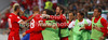 Gokhan Inler of Switzerland celebrates his goal with teammates during FIFA World cup 2014 qualification football match between Slovenia and Switzerland. Match between Slovenia and Switzerland was played in Stozice arena in Ljubljana, Slovenia, on Friday, 7th of September 2012.
