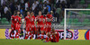 Players of Switzerland celebrate their victory after end of FIFA World cup 2014 qualification football match between Slovenia and Switzerland. Match between Slovenia and Switzerland was played in Stozice arena in Ljubljana, Slovenia, on Friday, 7th of September 2012.
