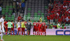 Players of Switzerland celebrate their victory after end of FIFA World cup 2014 qualification football match between Slovenia and Switzerland. Match between Slovenia and Switzerland was played in Stozice arena in Ljubljana, Slovenia, on Friday, 7th of September 2012.

