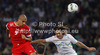 Eren Derdiyok of Switzerland (L) and Marko Suler of Slovenia (R) during FIFA World cup 2014 qualification football match between Slovenia and Switzerland. Match between Slovenia and Switzerland was played in Stozice arena in Ljubljana, Slovenia, on Friday, 7th of September 2012.
