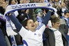 Finnish fans celebrates after the FIFA World Cup Qualifier Match between Spain and Finland at the El Molinon Stadium, Gijon, Spain, on Friday, 22nd of March 2013.
