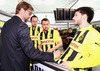 Head coach of Borussia Dortmund Juergen Klopp arrives at the Stansted Airport before UEFA Champions League final match between FC Bayern Munich and Borussia Dortmund. Team of Borussia Dortmund arrived to Stansted Airport, London, Great Britain on Friday, 24th of May 2013.
