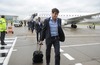 Javier Martinez of FC Bayern Munich arrives at the City Airport before UEFA Champions League final match between FC Bayern Munich and Borussia Dortmund. Team of FC Bayern Munich arrived to City Airport, London, Great Britain on Friday, 24th of May 2013.
