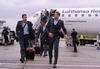 Goalie Manuel Neuer of FC Bayern Munich arrives at the City Airport before UEFA Champions League final match between FC Bayern Munich and Borussia Dortmund. Team of FC Bayern Munich arrived to City Airport, London, Great Britain on Friday, 24th of May 2013.
