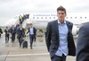 Mario Gomez of FC Bayern Munich arrives at the City Airport before UEFA Champions League final match between FC Bayern Munich and Borussia Dortmund. Team of FC Bayern Munich arrived to City Airport, London, Great Britain on Friday, 24th of May 2013.
