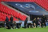 Team of Borussia Dortmund during training session prior to the UEFA Champions League final match between FC Bayern Munich and Borussia Dortmund. Training session was held on Wembley stadium in London, Great Britain on Friday, 24th of May 2013.
