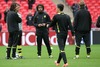 Team of Borussia Dortmund during training session prior to the UEFA Champions League final match between FC Bayern Munich and Borussia Dortmund. Training session was held on Wembley stadium in London, Great Britain on Friday, 24th of May 2013.
