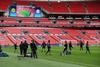 Team of FC Bayern Munichof FC Bayern Munich during training session on Wembley Stadium, London, Great Britain, prior to the UEFA Champions League final match between FC Bayern Munich and Borussia Dortmund. Training session was held on Wembley stadium in London, Great Britain on Friday, 24th of May 2013.
