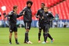 Team of FC Bayern Munichof FC Bayern Munich during training session on Wembley Stadium, London, Great Britain, prior to the UEFA Champions League final match between FC Bayern Munich and Borussia Dortmund. Training session was held on Wembley stadium in London, Great Britain on Friday, 24th of May 2013.
