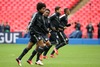 Team of FC Bayern Munichof FC Bayern Munich during training session on Wembley Stadium, London, Great Britain, prior to the UEFA Champions League final match between FC Bayern Munich and Borussia Dortmund. Training session was held on Wembley stadium in London, Great Britain on Friday, 24th of May 2013.
