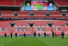 Team of FC Bayern Munichof FC Bayern Munich during training session on Wembley Stadium, London, Great Britain, prior to the UEFA Champions League final match between FC Bayern Munich and Borussia Dortmund. Training session was held on Wembley stadium in London, Great Britain on Friday, 24th of May 2013.
