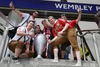 Fans outside of Wembley stadium prior to the UEFA Champions League final match between FC Bayern Munich and Borussia Dortmund. Final match of UEFA Champions League between FC Bayern and Borussia Dortmunad was played on Wembley stadium in London, Great Britain on Saturday, 25th of May 2013.
