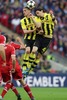 Neven Subotic and Sven Bender of Borussia Dortmund during UEFA Champions League final match between FC Bayern Munich and Borussia Dortmund. Final match of UEFA Champions League between FC Bayern and Borussia Dortmunad was played on Wembley stadium in London, Great Britain on Saturday, 25th of May 2013.
