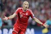 Arjen Robben of FC Bayern Muenchen celebrates his goal for 2-1 during UEFA Champions League final match between FC Bayern Munich and Borussia Dortmund. Final match of UEFA Champions League between FC Bayern and Borussia Dortmunad was played on Wembley stadium in London, Great Britain on Saturday, 25th of May 2013.
