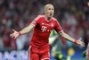 Arjen Robben of FC Bayern Muenchen celebrates his goal for 2-1 during UEFA Champions League final match between FC Bayern Munich and Borussia Dortmund. Final match of UEFA Champions League between FC Bayern and Borussia Dortmunad was played on Wembley stadium in London, Great Britain on Saturday, 25th of May 2013.
