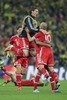 Daniel Van Buyten and Arjen Robben of FC Bayern Muenchen celebrate FC Bayern Muenchen victory with 2-1 over Borussia Dortmund after UEFA Champions League final match between FC Bayern Munich and Borussia Dortmund. Final match of UEFA Champions League between FC Bayern and Borussia Dortmunad was played on Wembley stadium in London, Great Britain on Saturday, 25th of May 2013.

