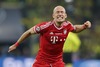 Arjen Robben of FC Bayern Muenchen celebrates FC Bayern Muenchen victory with 2-1 over Borussia Dortmund after UEFA Champions League final match between FC Bayern Munich and Borussia Dortmund. Final match of UEFA Champions League between FC Bayern and Borussia Dortmunad was played on Wembley stadium in London, Great Britain on Saturday, 25th of May 2013.
