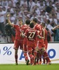 Players FC Bayern Muenchen celebrate goal of Thomas Mueller during the DFB Pokal Final Match between FC Bayern Munich and VfB Stuttgart. DFB Pokal Final Match between FC Bayern Munich and VfB Stuttgart was held at the Olympiastadium in Berlin, Germany on Saturday, 1st of June 2013.
