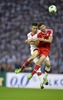 Vedad Ibisevic of VfB Stuttgart and Thomas Mueller of FC Bayern Muenchen during the DFB Pokal Final Match between FC Bayern Munich and VfB Stuttgart. DFB Pokal Final Match between FC Bayern Munich and VfB Stuttgart was held at the Olympiastadium in Berlin, Germany on Saturday, 1st of June 2013.
