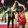 Players of FC Bayern Muenchen celebrate their victory with their coach Jupp Heynckes after end of the DFB Pokal Final Match between FC Bayern Munich and VfB Stuttgart. DFB Pokal Final Match between FC Bayern Munich and VfB Stuttgart was held at the Olympiastadium in Berlin, Germany on Saturday, 1st of June 2013.
