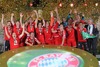 Players of FC Bayern Muenchen celebrate their victory in the DFB Pokal Final Match between FC Bayern Munich and VfB Stuttgart. DFB Pokal Final Match between FC Bayern Munich and VfB Stuttgart was held at the Olympiastadium in Berlin, Germany on Saturday, 1st of June 2013.

