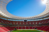 Interior view of the Estadio Nacional in Brasilia with the roof construction during preliminary reports shooting of the FIFA World Cup Brazil 2014 at the Estadio Nacional, Brasilia, Brazil on Wednesday, 12th of June 2013.
