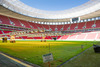 Interior view of the Estadio Nacional in Brasilia with the roof construction during preliminary reports shooting of the FIFA World Cup Brazil 2014 at the Estadio Nacional, Brasilia, Brazil on Wednesday, 12th of June 2013.
