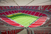 Look at the pitch from the top of the Estadio Nacional in Brasilia during preliminary reports shooting of the FIFA World Cup Brazil 2014 at the Estadio Nacional, Brasilia, Brazil on Wednesday, 12th of June 2013.
