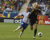 Marianna Tolvanen of Finland and Sofia Jakobsson of Sweden during Finland against Sweden match of Women UEFA Euro 2013, which was held on Saturday, 13th of July 2013 on Gamla Ullevi stadium on Goeteborg, Sweden. Finland lost against Sweden with 0-5.
