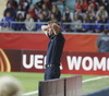 Finnish coach Andre Jeglertz during Finland against Denmark match of Women UEFA Euro 2013, which was held on Tuesday, 16th of July 2013 on Gamla Ullevi stadium on Goeteborg, Sweden. Match between Finland and Denmark ended with 1-1.
