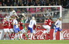 Annica Sjoelund of Finland scores during Finland against Denmark match of Women UEFA Euro 2013, which was held on Tuesday, 16th of July 2013 on Gamla Ullevi stadium on Goeteborg, Sweden. Match between Finland and Denmark ended with 1-1.
