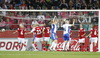 Annica Sjoelund of Finland scores during Finland against Denmark match of Women UEFA Euro 2013, which was held on Tuesday, 16th of July 2013 on Gamla Ullevi stadium on Goeteborg, Sweden. Match between Finland and Denmark ended with 1-1.
