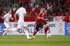 Migjen Basha of Albania (R) during FIFA World cup 2014 qualification football match between Slovenia and Albania. Match between Slovenia and Albania was played in Stozice arena in Ljubljana, Slovenia, on Friday, 6th of September 2013.
