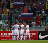 Kevin Kampl of Slovenia celebrates his goal with teammates during FIFA World cup 2014 qualification football match between Slovenia and Albania. Match between Slovenia and Albania was played in Stozice arena in Ljubljana, Slovenia, on Friday, 6th of September 2013.
