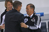 Coach of Slovenia, Srecko Katanec (L) and coach of Albania, Giovanni De Biasi (R) greeting each other before FIFA World cup 2014 qualification football match between Slovenia and Albania. Match between Slovenia and Albania was played in Stozice arena in Ljubljana, Slovenia, on Friday, 6th of September 2013.
