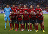 Albanian team posing for photographers before FIFA World cup 2014 qualification football match between Slovenia and Albania. Match between Slovenia and Albania was played in Stozice arena in Ljubljana, Slovenia, on Friday, 6th of September 2013.
